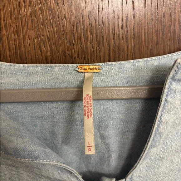 Free People Denim Brunch Babe Top - Picture 4 of 4